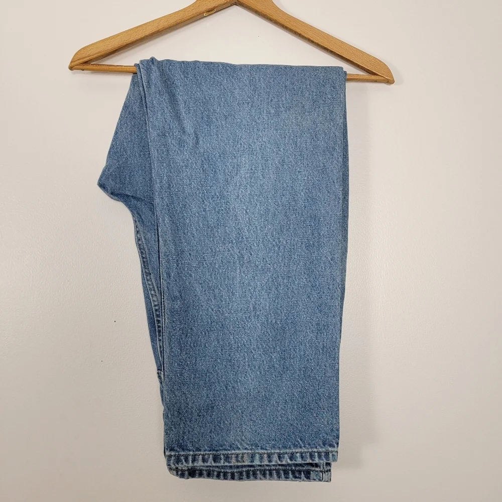Carhartt Jeans Leather Patch Made In USA Cotton Denim 07  W37 X IN30